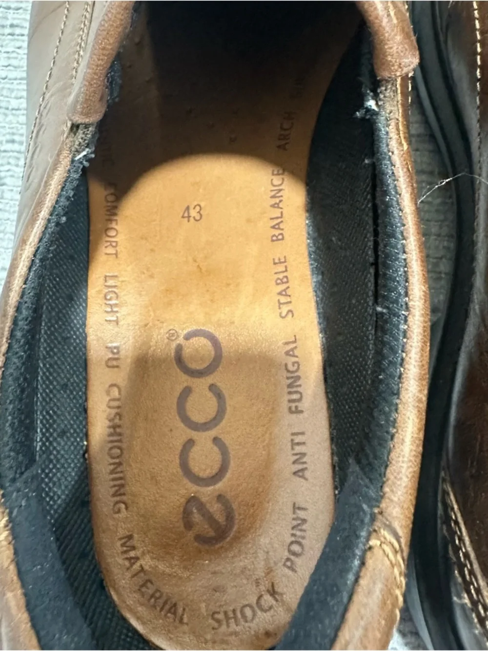 ECCO Mens EU43/ US 9-9,5 Brown Leather Dress/Casual Comfort‎ Slip-On Loafers